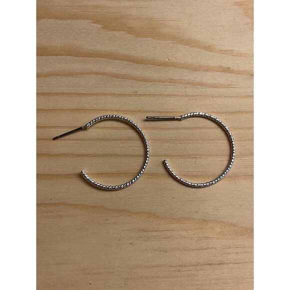 Silver Twisted Hoop Earrings - Picture 2 of 3